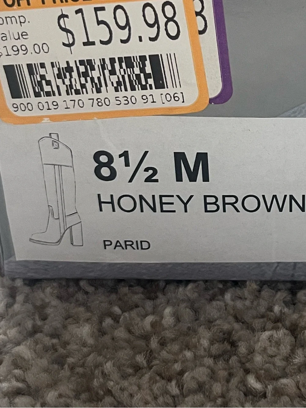 JLO Women's Tall Suede Side-Zip Parid Boots in Honey Brown size 8.5